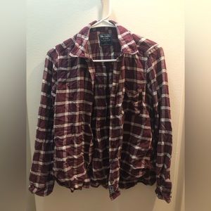 Abercrombie & Fitch Maroon Flannel